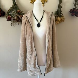 Free Country Cream Plush Hooded Zipup Teddy Jacket